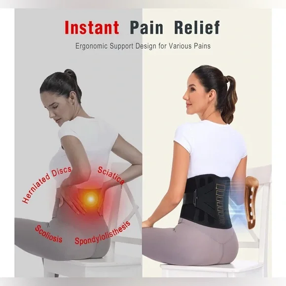 Copper Back Support Belt with Lumbar Pad - Picture 3 of 7